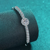 Braccialetto con perle di moissanite intarsiate a mano in argento sterling S925 con motivo cielo stellato