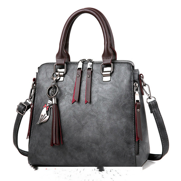 Borsa a mano e tracolla vintage serie linear da donna in similpelle Modello Cristina serie economica