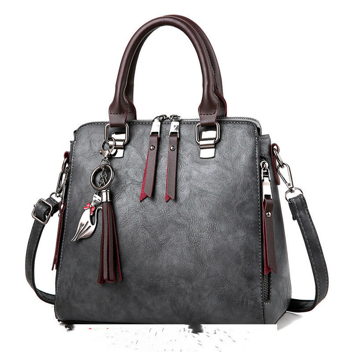 Borsa a mano e tracolla vintage serie linear da donna in similpelle Modello Cristina serie economica