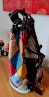 Zaino in pelle da donna in stile etnico modello Igea BELLISSIMO CM.27x32x15