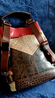 Zaino in pelle da donna in stile etnico modello Igea BELLISSIMO CM.27x32x15