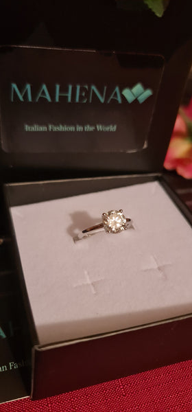 Anello regolabile in argento S925 con moissanite 2 carati con certificato Gra moissanite diamante