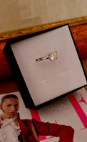 Anello regolabile in argento S925 con moissanite 2 carati con certificato Gra moissanite diamante