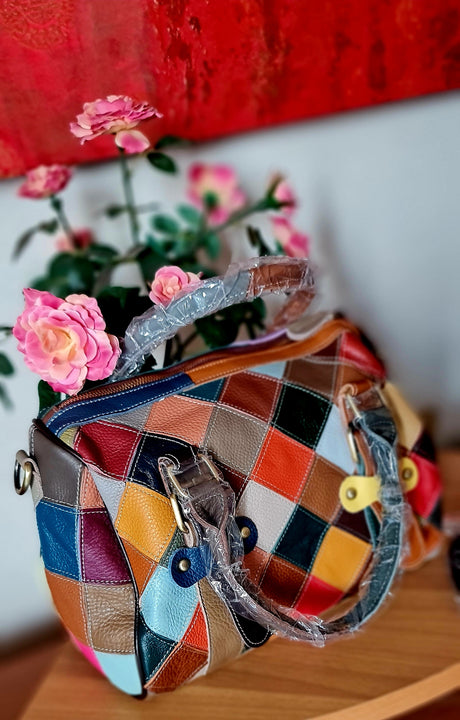 Borse da donna in pelle di vacchetta alla moda MULTICOLOR