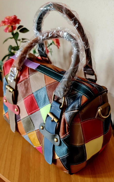 Borse da donna in pelle di vacchetta alla moda MULTICOLOR