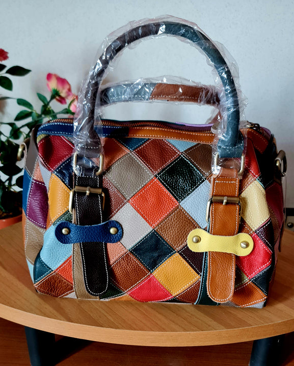 Borse da donna in pelle di vacchetta alla moda MULTICOLOR