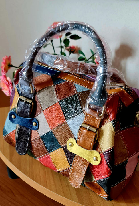 Borse da donna in pelle di vacchetta alla moda MULTICOLOR