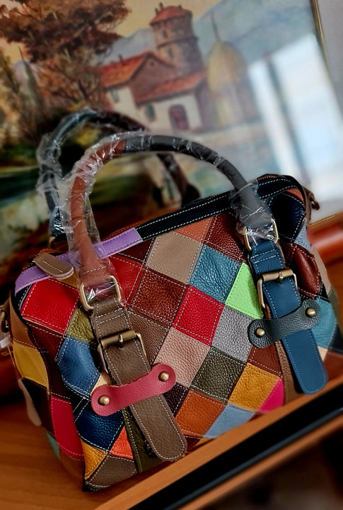 Borse da donna in pelle di vacchetta alla moda MULTICOLOR