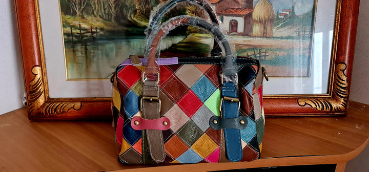 Borse da donna in pelle di vacchetta alla moda MULTICOLOR