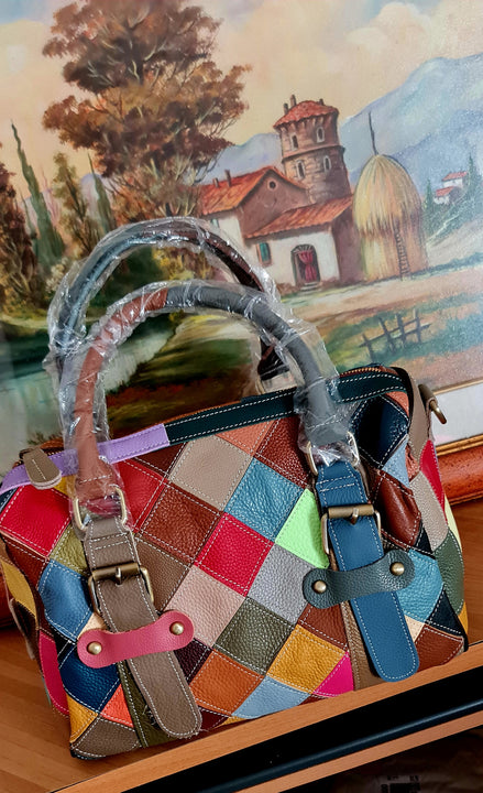 Borse da donna in pelle di vacchetta alla moda MULTICOLOR