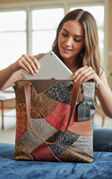 Borsa da donna in pelle con cuciture alla moda, borsa monospalla verticale modello Vesta