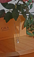 Collana in argento con catena a doppio strato e 50 punti di moissanite