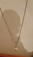 Collana in argento con catena a doppio strato e 50 punti di moissanite