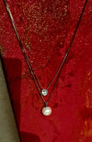 Collana in argento con catena a doppio strato e 50 punti di moissanite
