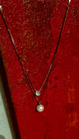 Collana in argento con catena a doppio strato e 50 punti di moissanite