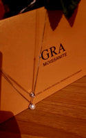 Collana in argento con catena a doppio strato e 50 punti di moissanite
