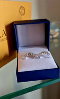 Orecchini da donna in argento sterling con diamante singolo e moissanite 3KARATI 4 MM
