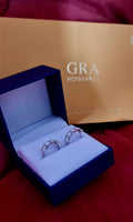 Orecchini da donna in argento sterling con diamante singolo e moissanite 3KARATI 4 MM