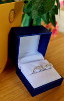 Orecchini da donna in argento sterling con diamante singolo e moissanite 3KARATI 4 MM