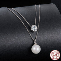 Collana in argento con catena a doppio strato e 50 punti di moissanite