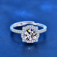 Anello Donna regolabile in argento con Pietra Moissanite 1 carato consegna immediata