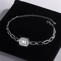 Bracciale geometrico in argento sterling S925 con moissanite CONSEGNA 2/3 giorni