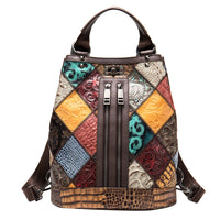 Zaino in pelle da donna in stile etnico modello Igea BELLISSIMO CM.27x32x15