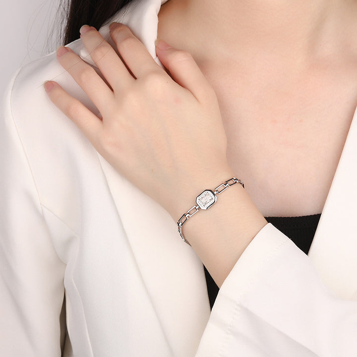 Bracciale geometrico in argento sterling S925 con moissanite