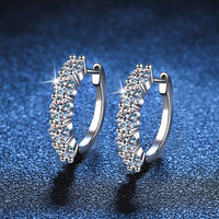 Orecchini da donna in argento sterling con diamante singolo e moissanite 3KARATI 4 MM