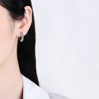 Orecchini da donna in argento sterling con diamante singolo e moissanite 3KARATI 4 MM