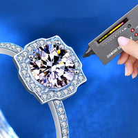 Anello Donna regolabile in argento con Pietra Moissanite 1 carato consegna immediata