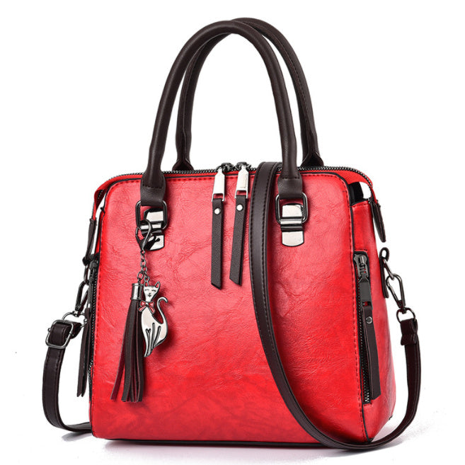 Borsa a mano e tracolla vintage serie linear da donna in similpelle Modello Cristina serie economica