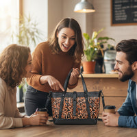 Borsa in pelle di vacchetta con primo strato scheletro intagliata a mano modello Eris Favolosa