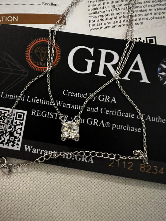 Sterling Silver Moissanite Necklace S925
