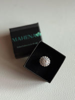 Anello in argento S925 con moissanite e fiori 2 CARATI CON CERTIFICATO, nuovo anello alla moda da donna, anello regolabile CONSEGNA IMMEDIATA
