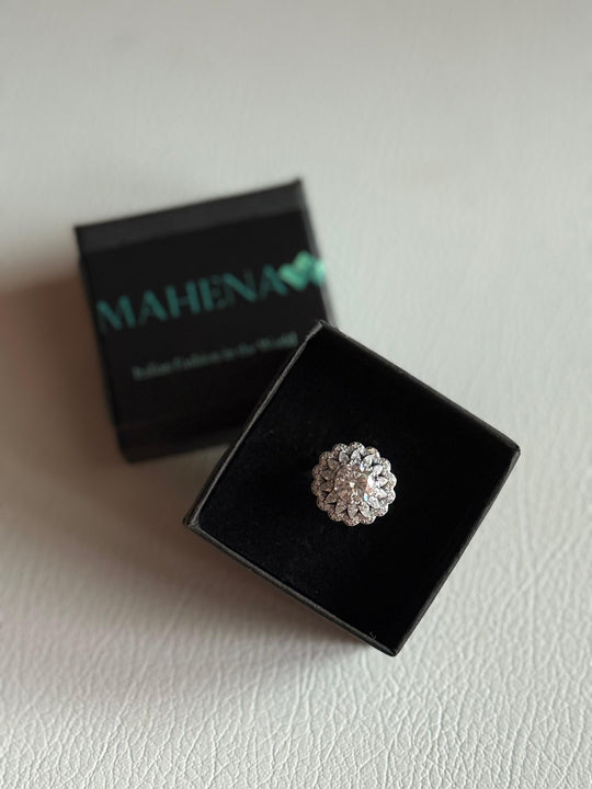 Anello in argento S925 con moissanite e fiori 2 CARATI CON CERTIFICATO, nuovo anello alla moda da donna, anello regolabile