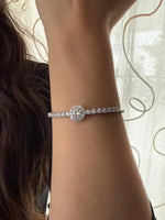 Braccialetto con perle di moissanite intarsiate a mano in argento sterling S925 con motivo cielo stellato Consegna immediata