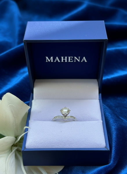Anello in argento sterling 925 con corona da principessa e moissanite da 1 carato autoregolabile FANTASTICO