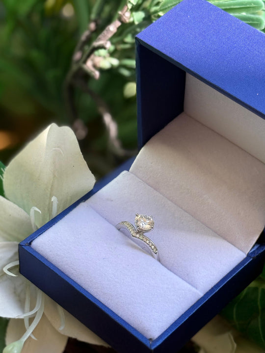 Anello in argento sterling 925 con corona da principessa e moissanite da 1 carato autoregolabile FANTASTICO