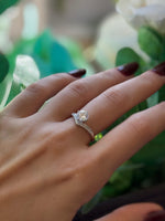 Anello in argento sterling 925 con corona da principessa e moissanite da 1 carato autoregolabile FANTASTICO