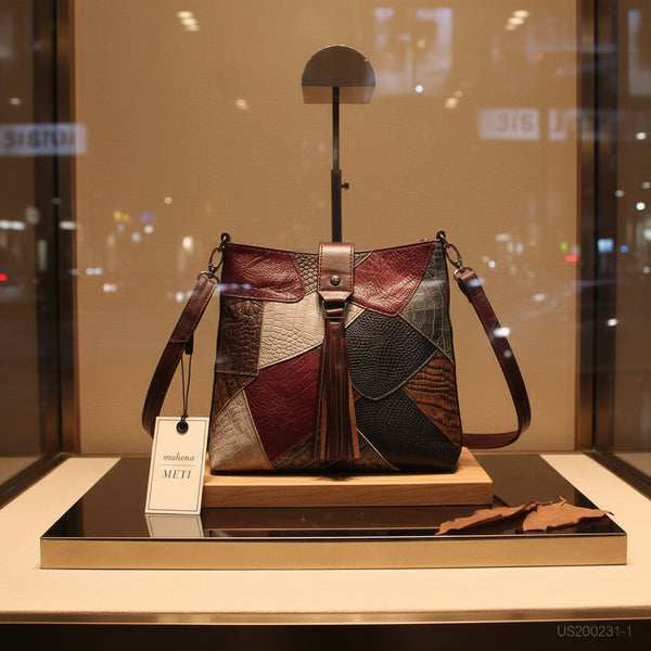 Borsa a tracolla in pelle con frange modello Meti Offerta Lancio