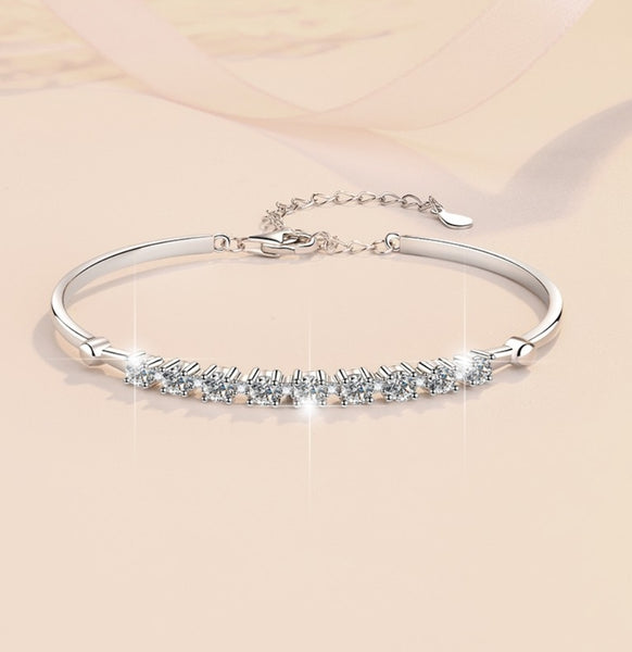 Bracciale da donna in argento sterling S925 con moissanite