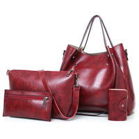 Borsa a secchiello sub-diagonale di grande capacità 4 in 1 borsa da donna retrò modello nilla nero marrone wine red MAHENA ECONOMY