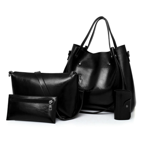 Borsa a secchiello sub-diagonale di grande capacità 4 in 1 borsa da donna retrò modello nilla nero marrone wine red MAHENA ECONOMY