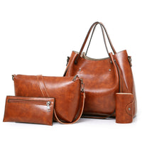 Borsa a secchiello sub-diagonale di grande capacità 4 in 1 borsa da donna retrò modello nilla nero marrone wine red MAHENA ECONOMY