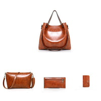 Borsa a secchiello sub-diagonale di grande capacità 4 in 1 borsa da donna retrò modello nilla nero marrone wine red MAHENA ECONOMY