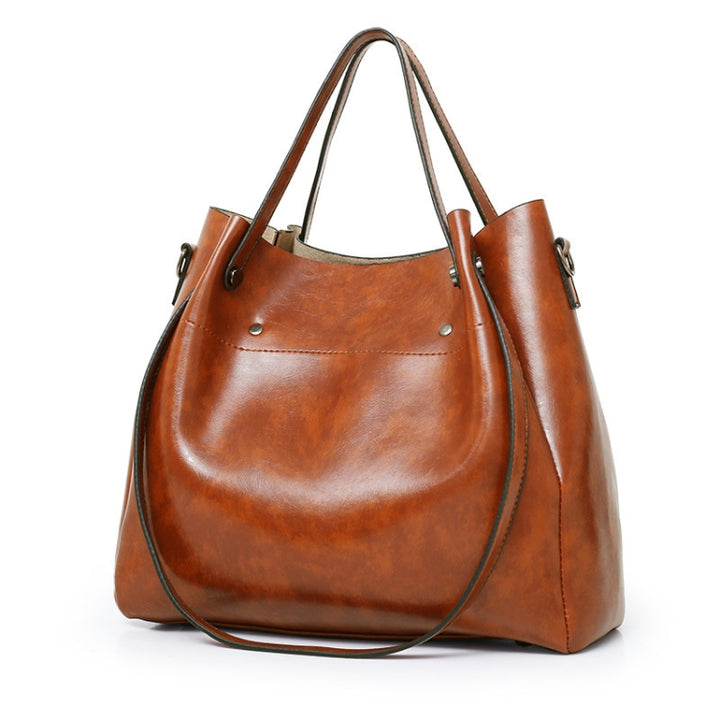 Borsa a secchiello sub-diagonale di grande capacità 4 in 1 borsa da donna retrò modello nilla nero marrone wine red MAHENA ECONOMY
