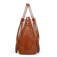 Borsa a secchiello sub-diagonale di grande capacità 4 in 1 borsa da donna retrò modello nilla nero marrone wine red MAHENA ECONOMY
