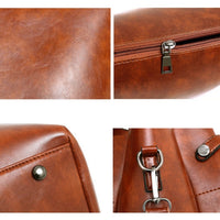 Borsa a secchiello sub-diagonale di grande capacità 4 in 1 borsa da donna retrò modello nilla nero marrone wine red MAHENA ECONOMY