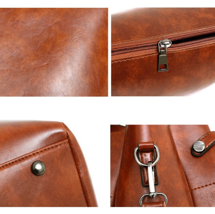 Borsa a secchiello sub-diagonale di grande capacità 4 in 1 borsa da donna retrò modello nilla nero marrone wine red MAHENA ECONOMY